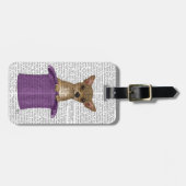 Chihuahua in Top Hat Bagagelabel (Voorkant horizontaal)