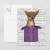 Chihuahua in Top Hat Briefkaart (Voorkant / Achterkant)