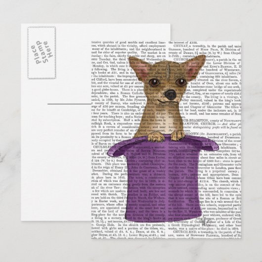 Chihuahua in Top Hat Briefkaart (Voorkant / Achterkant)