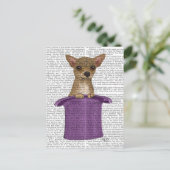 Chihuahua in Top Hat Briefkaart (Staand voorkant)