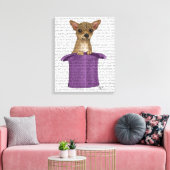 Chihuahua in Top Hat Canvas Afdruk (Insitu (Woonkamer))
