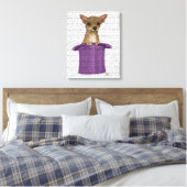 Chihuahua in Top Hat Canvas Afdruk (Insitu (Slaapkamer))