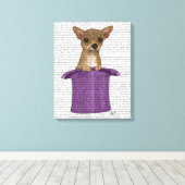 Chihuahua in Top Hat Canvas Afdruk (Insitu (Houten vloer))
