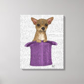Chihuahua in Top Hat Canvas Afdruk (Voorkant)