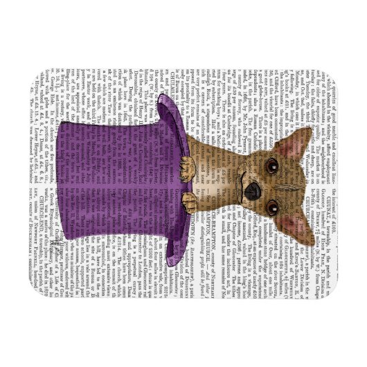 Chihuahua in Top Hat Magneet (Horizontaal)