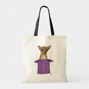 Chihuahua in Top Hat Tote Bag