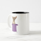Chihuahua in Top Hat Tweekleurige Koffiemok (Voorkant links)
