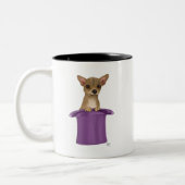 Chihuahua in Top Hat Tweekleurige Koffiemok (Links)