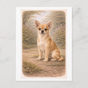 Chihuahua in vintage stijl briefkaart