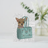 Chihuahua in zak briefkaart (Staand voorkant)