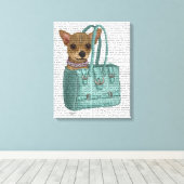 Chihuahua in zak canvas afdruk (Insitu (Houten vloer))
