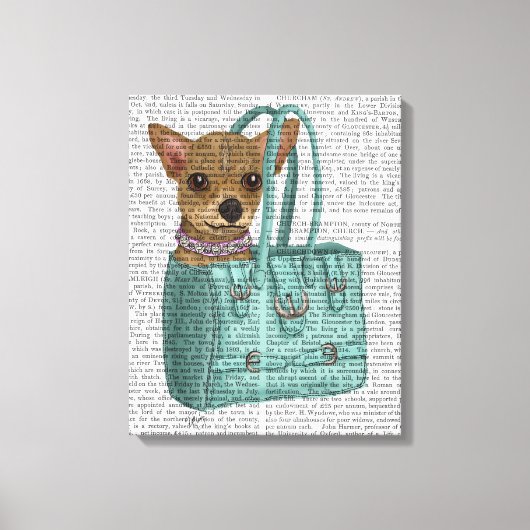 Chihuahua in zak canvas afdruk (Voorkant)