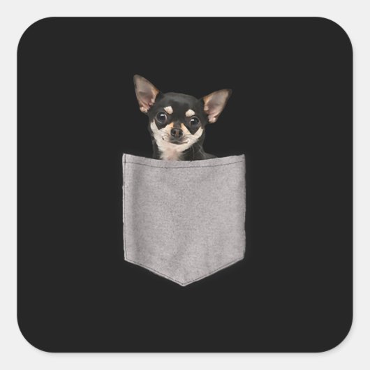 chihuahua in zakformaat chihuahua houdt van gesche vierkante sticker (Voorkant)