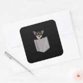 chihuahua in zakformaat chihuahua houdt van gesche vierkante sticker (Envelop)