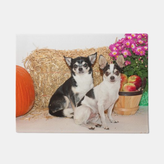 Chihuahua is in de herfst deurmat (Voorkant)