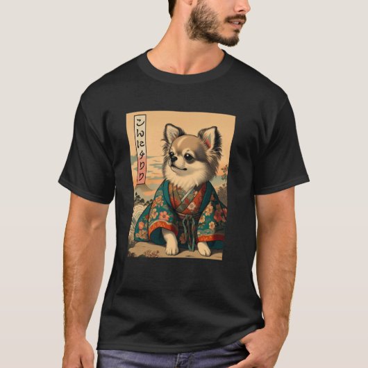 Chihuahua Japanese Konnichihuahua Konichiwawa Scha T-shirt (Voorkant)