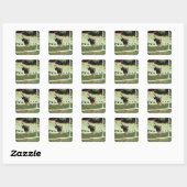 Chihuahua Jumping Hurdle Vierkante Sticker (Vel)