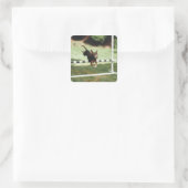 Chihuahua Jumping Hurdle Vierkante Sticker (Tas)