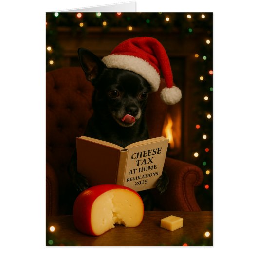 Chihuahua 'Kaasbelasting' Kerstkaart (Voorkant)