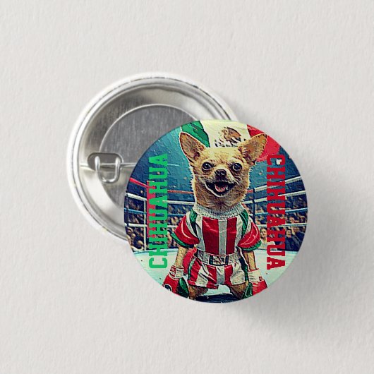 CHIHUAHUA KAMPIOEN RONDE BUTTON 3,2 CM (Voorkant /achterkant)