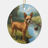 Chihuahua Keramisch Ornament (Links)