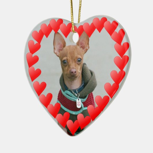 Chihuahua Keramisch Ornament (Links)