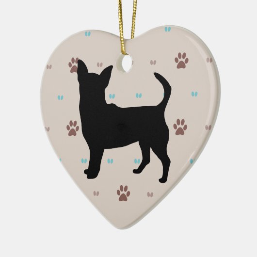 Chihuahua Keramisch Ornament (Links)