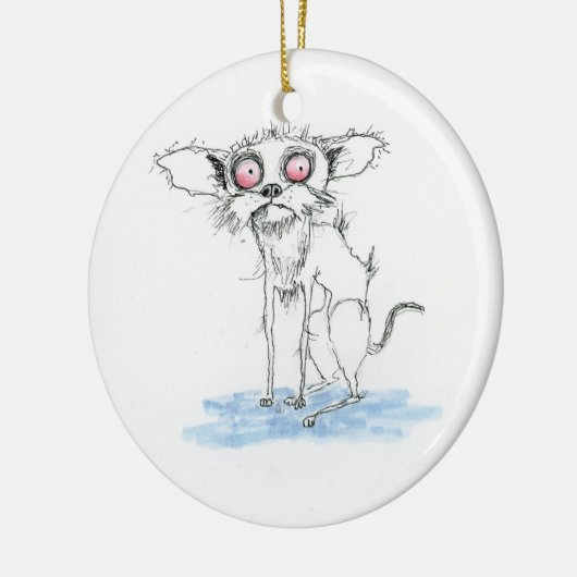 Chihuahua Keramisch Ornament (Links)