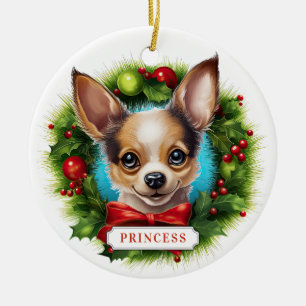 Chihuahua keramische cirkel Ornament