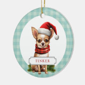 Chihuahua keramische cirkel Ornament (Links)