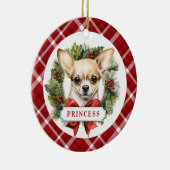 Chihuahua keramische cirkel Ornament (Rechts)