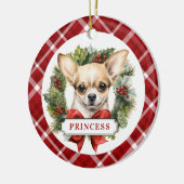 Chihuahua keramische cirkel Ornament (Links)