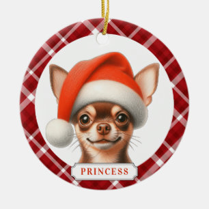 Chihuahua Keramische Cirkel Ornament