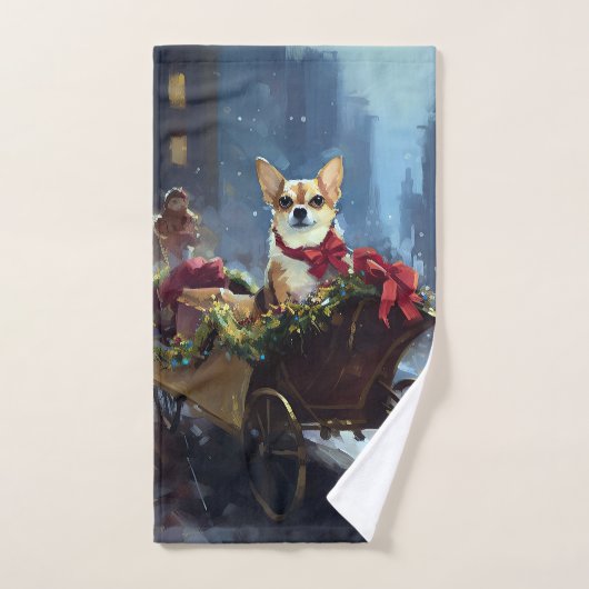 chihuahua kerst feestelijk seizoen bad handdoek (Handdoek)