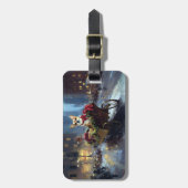 chihuahua kerst feestelijk seizoen bagagelabel (Voorkant verticaal)