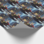 chihuahua kerst feestelijk seizoen cadeaupapier (Hoek)