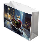 chihuahua kerst feestelijk seizoen groot cadeauzakje (Achterkant Gekanteld)