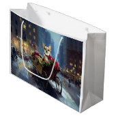 chihuahua kerst feestelijk seizoen groot cadeauzakje (Voorkant Gekanteld)