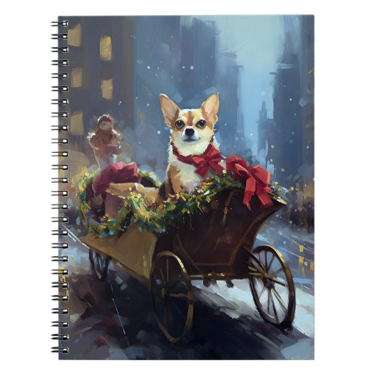 chihuahua kerst feestelijk seizoen notitieboek (Voorkant)