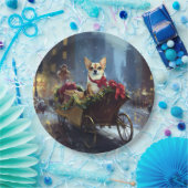 chihuahua kerst feestelijk seizoen papieren bordje (Feest)