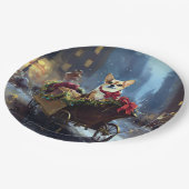 chihuahua kerst feestelijk seizoen papieren bordje (Gekanteld)