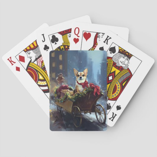 chihuahua kerst feestelijk seizoen pokerkaarten (Achterkant)