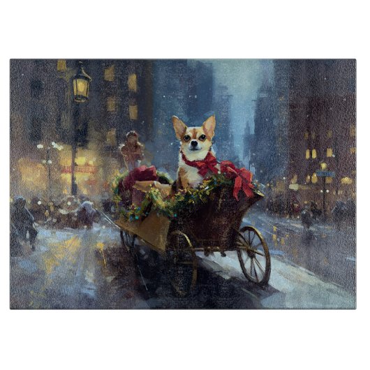 chihuahua kerst feestelijk seizoen snijplank (Voorkant)