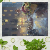 chihuahua kerst feestelijk seizoen theedoek (Gevouwen)