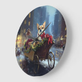 Chihuahua Kerst Feestelijke Periode Grote Klok (Hoek)