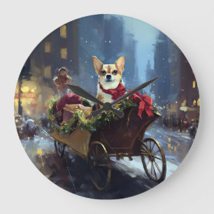 Chihuahua Kerst Feestelijke Periode Grote Klok