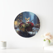 Chihuahua Kerst Feestelijke Periode Grote Klok (Huis)