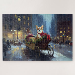 Chihuahua Kerst Feestelijke Periode Legpuzzel