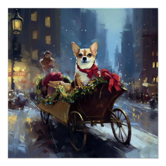 Chihuahua Kerst Feestelijke Periode Perfect Poster (Voorkant)