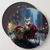 Chihuahua Kerst Feestelijke Periode Ronde Button 6,0 Cm (Voorkant /achterkant)